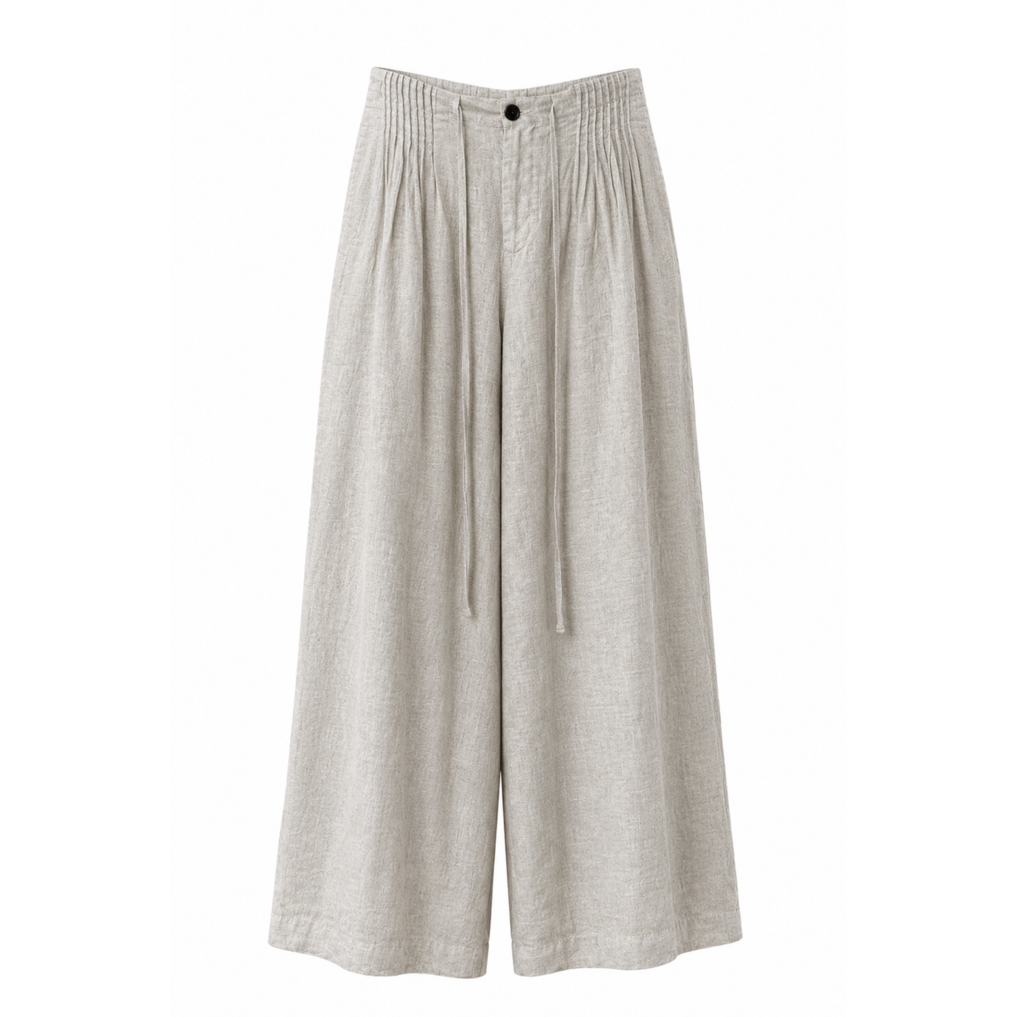 Pantaloni Lungi din In 100% pentru Femei cu Șnur în Talie – Maison G