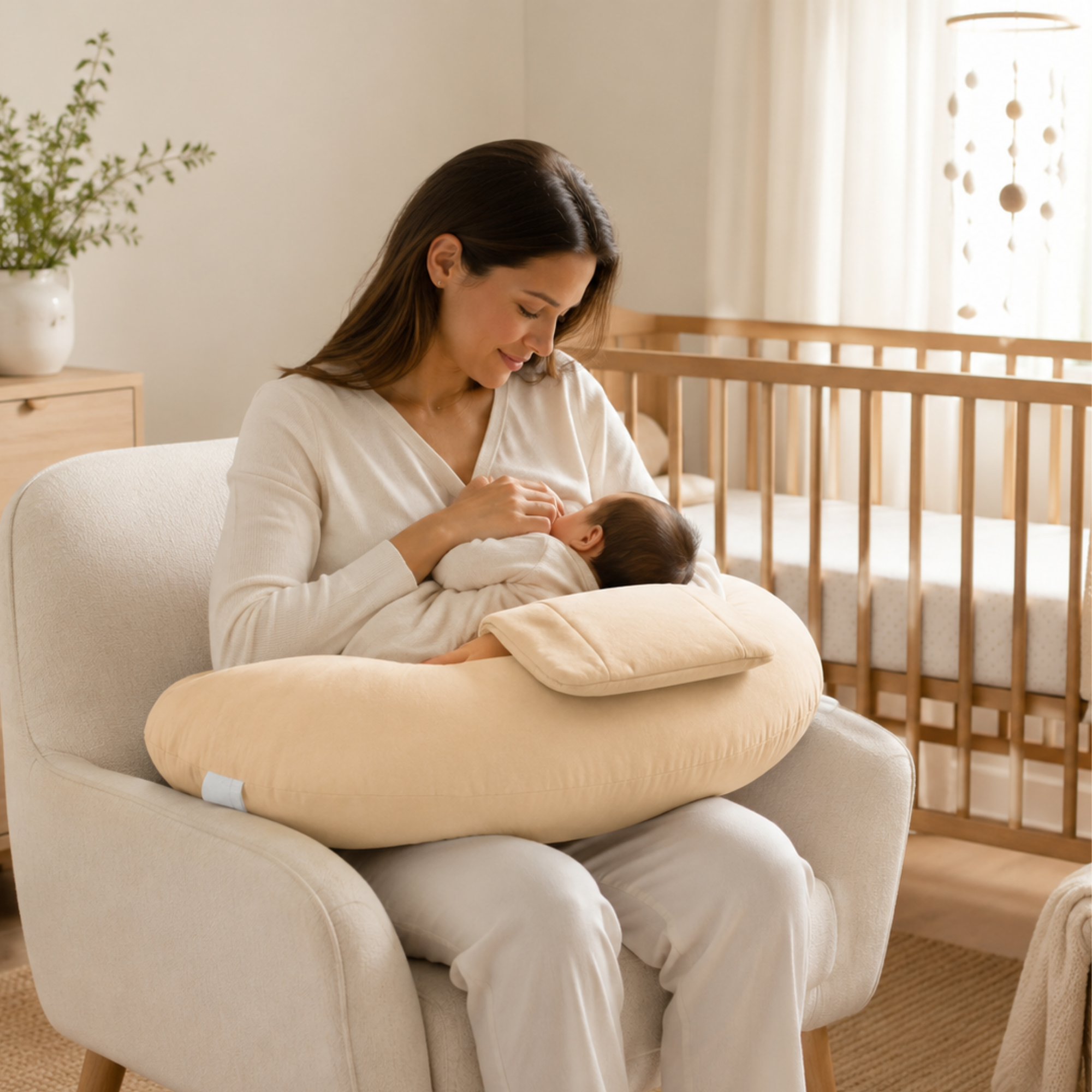 Set pernă pentru alăptare cu suport detașabil, din bumbac 100% – Maison G