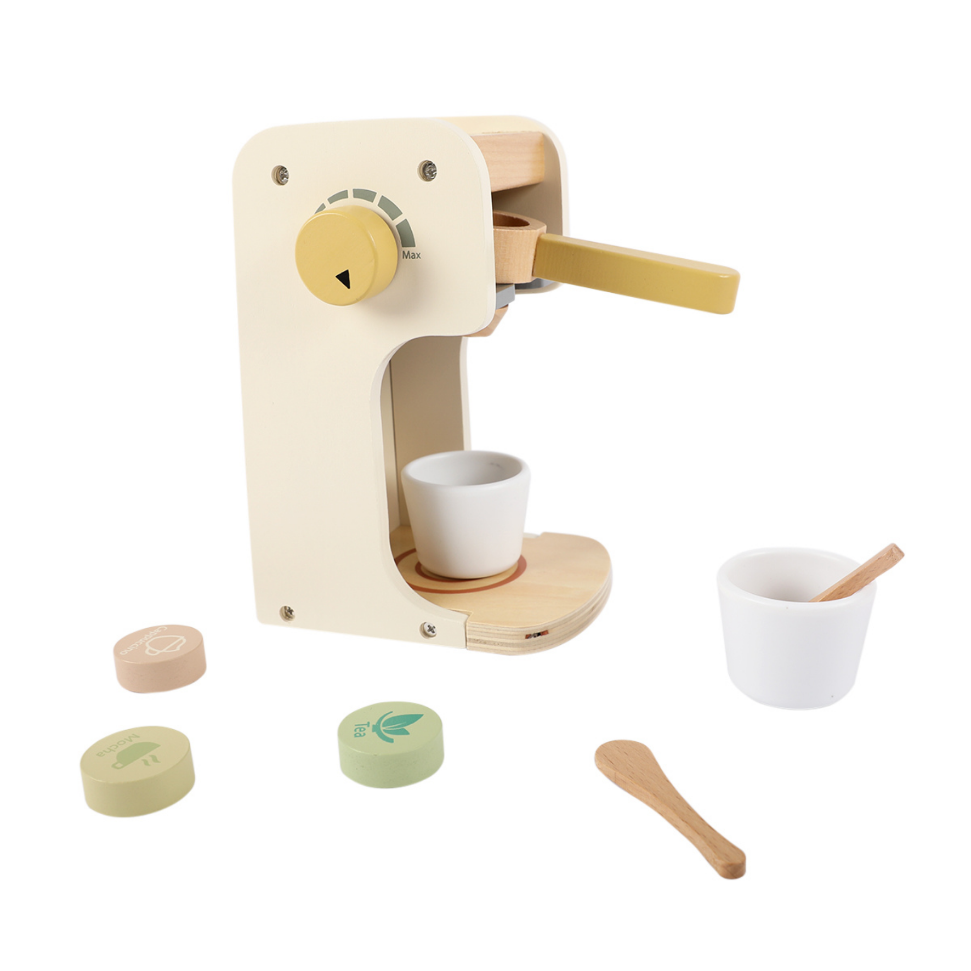 Espressor din Lemn Montessori pentru Copii – Set Cafenea și Joc de Rol – 3+ ani | Maison G