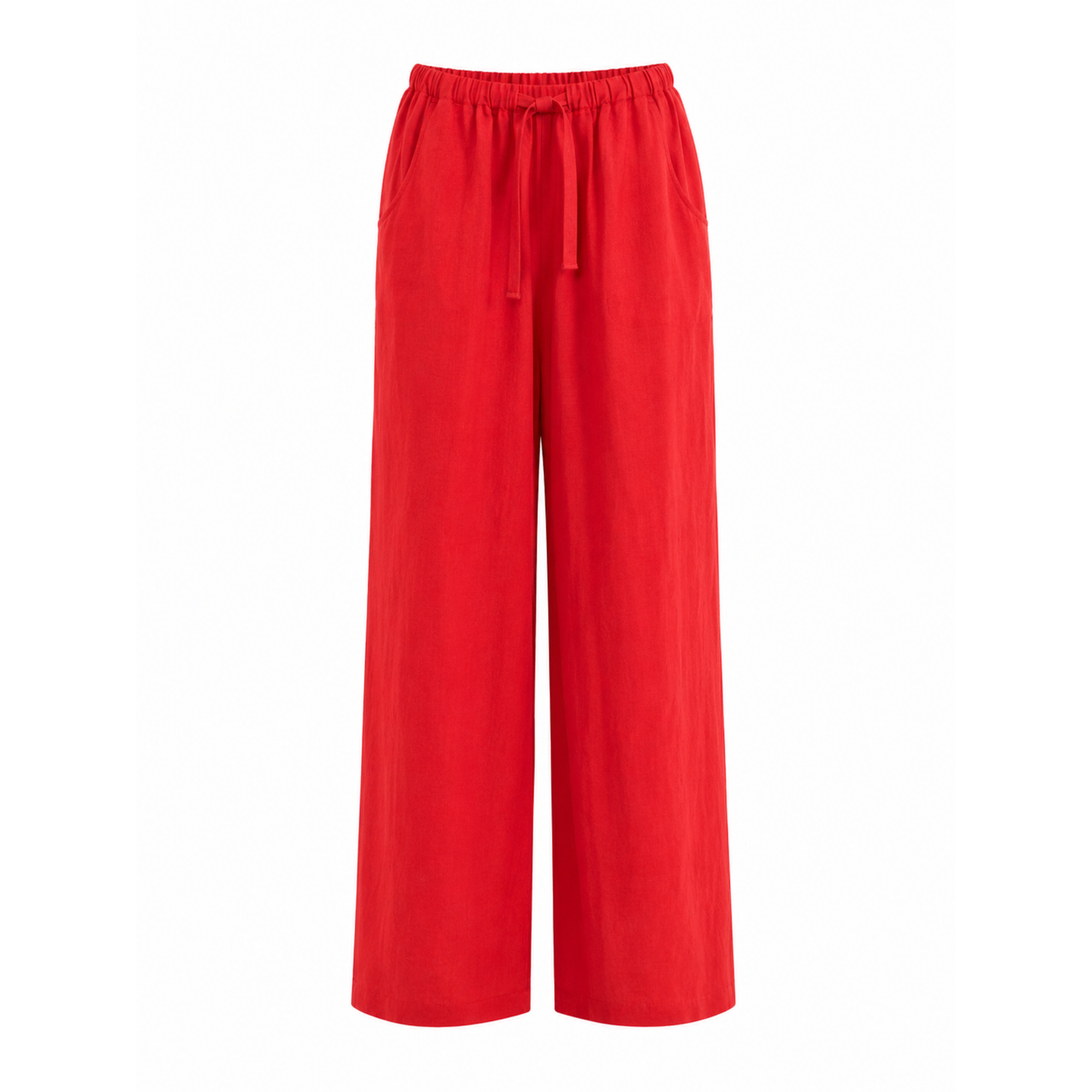 Pantaloni din In 100% pentru Femei cu Șnur și Elastic în Talie – Maison G