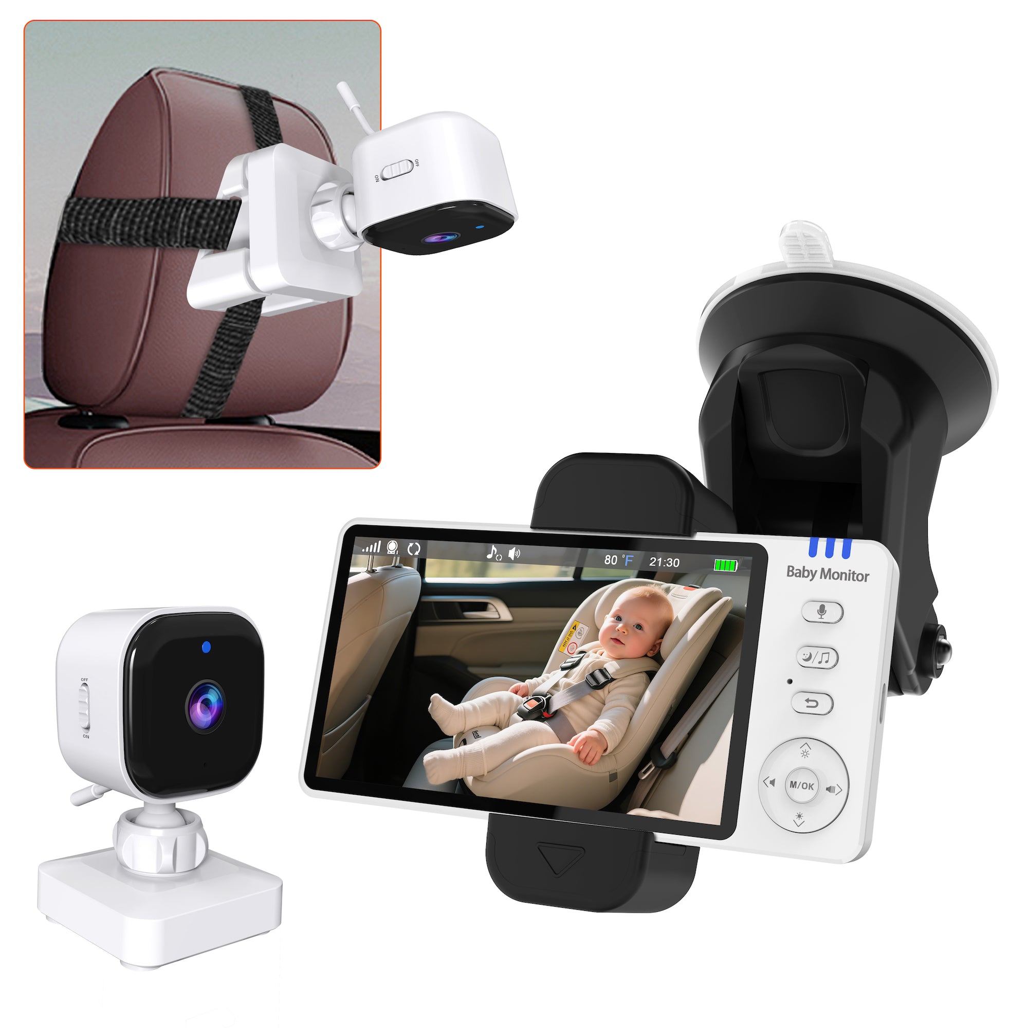 Monitor Video pentru Mașină cu Cameră pentru Scaun Auto – Siguranță și Monitorizare în Timp Real – Maison G