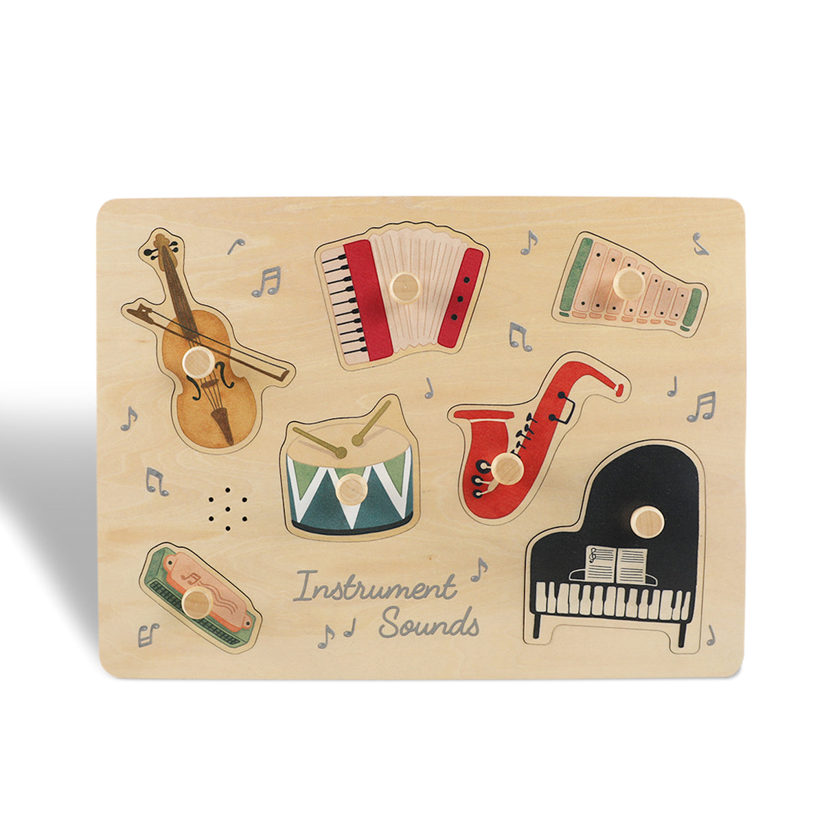 Puzzle Sonor Montessori din Lemn – Instrumente Muzicale – Jucărie Educativă pentru Copii – Maison G