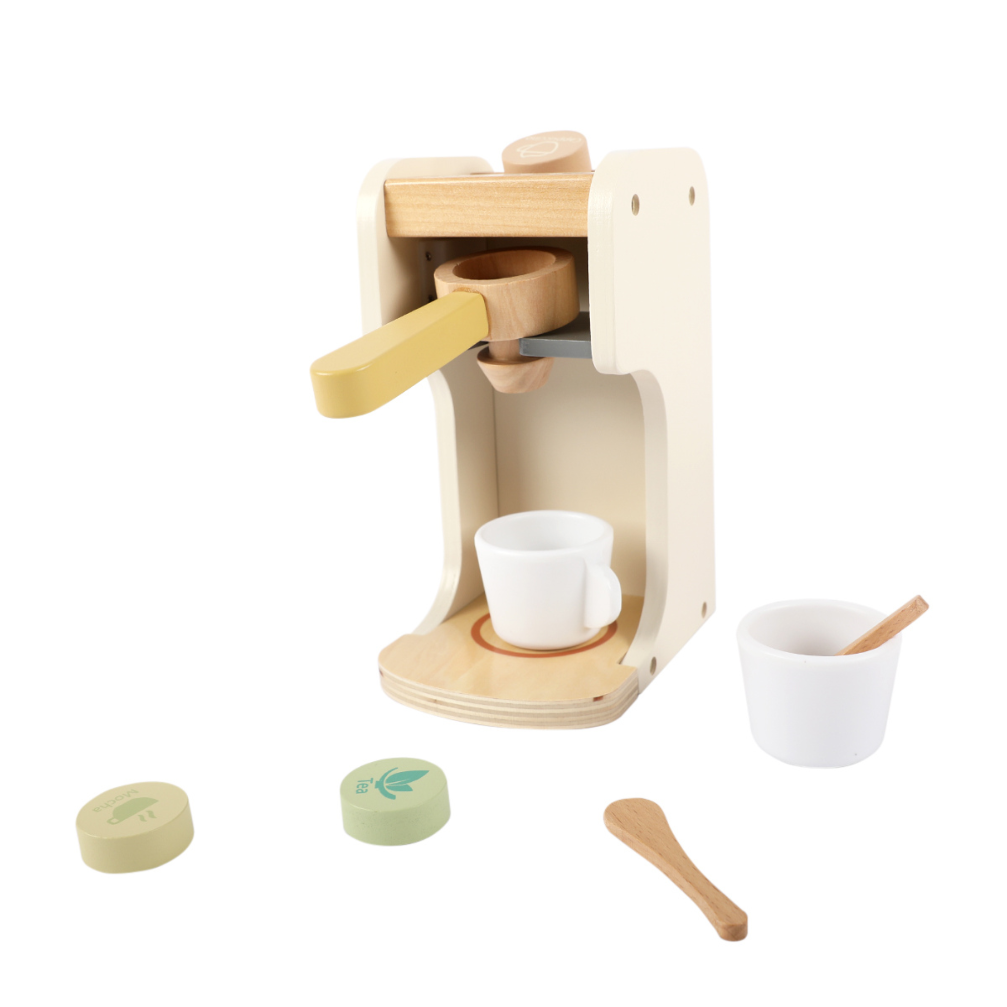 Espressor din Lemn Montessori pentru Copii – Set Cafenea și Joc de Rol – 3+ ani | Maison G