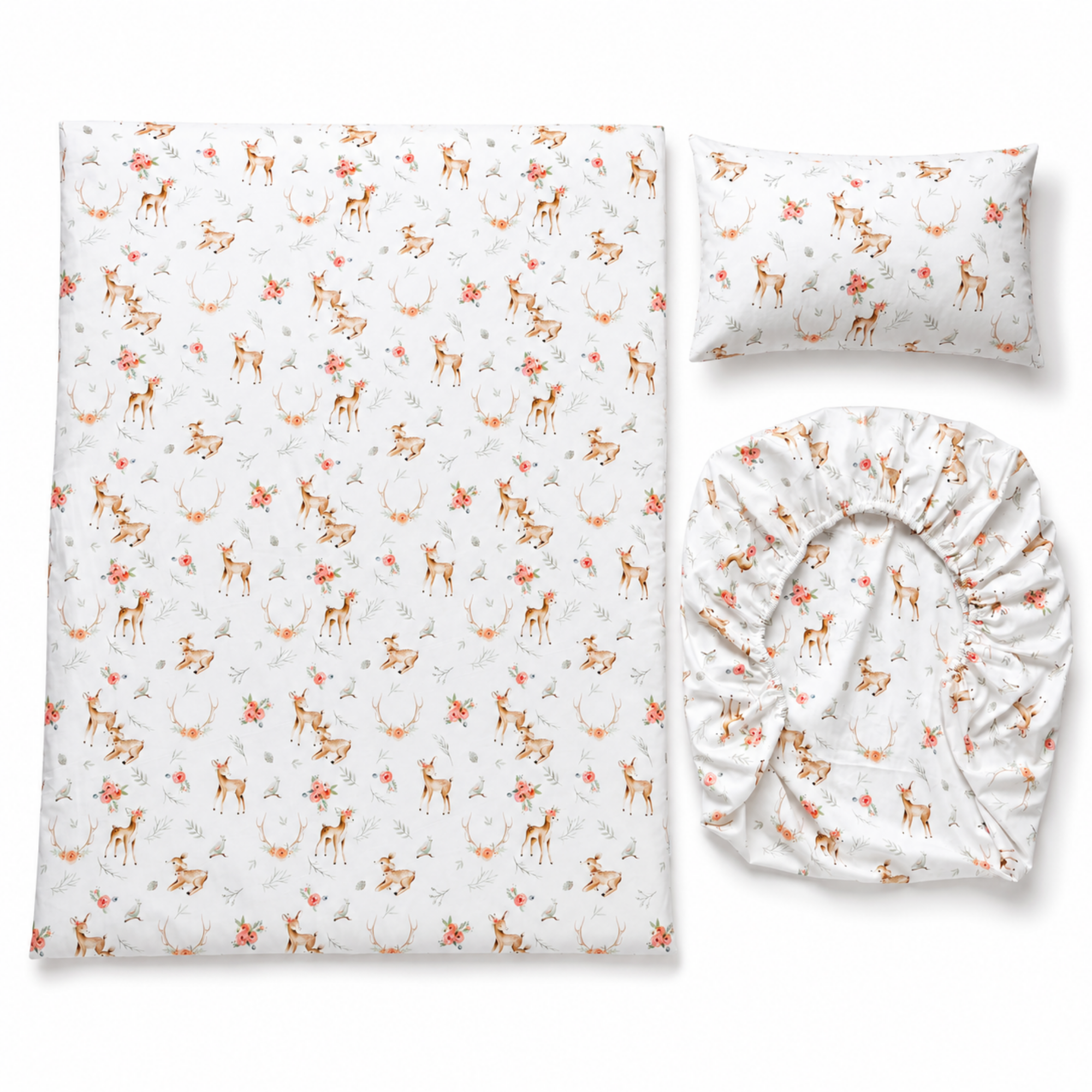 Lenjerie pătuț copii din bumbac 100% – Forest Friends – Maison G