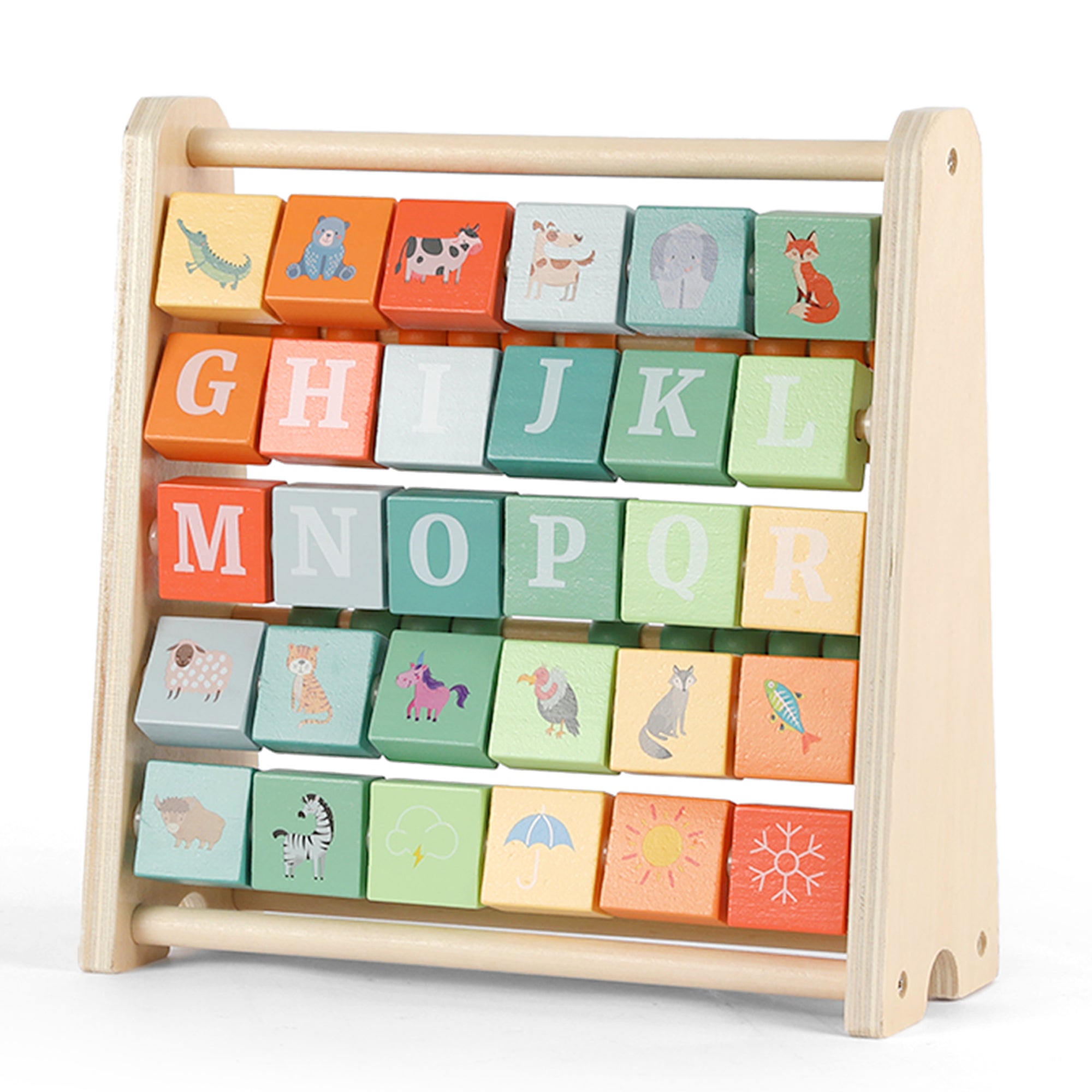 Alfabet 2 în 1 Montessori din Lemn – Litere și Numărare – Jucărie Educativă pentru Copii – Maison G