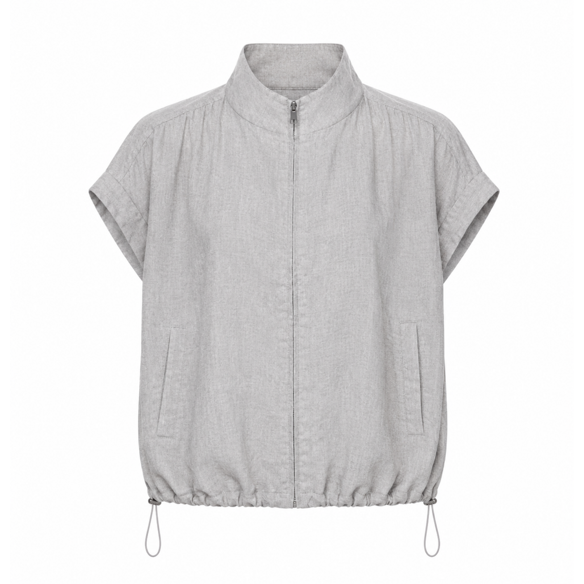 Vestă din In 100% pentru Femei cu Fermoar – Maison G