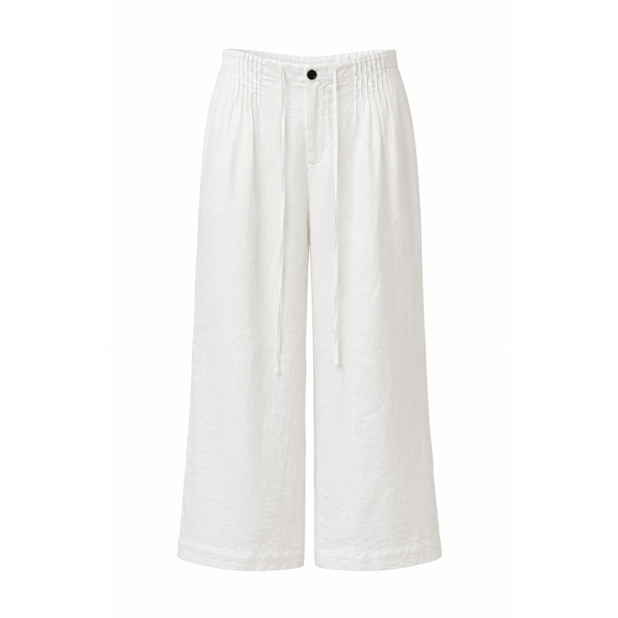 Pantaloni Lungi din In 100% pentru Femei cu Șnur în Talie – Maison G