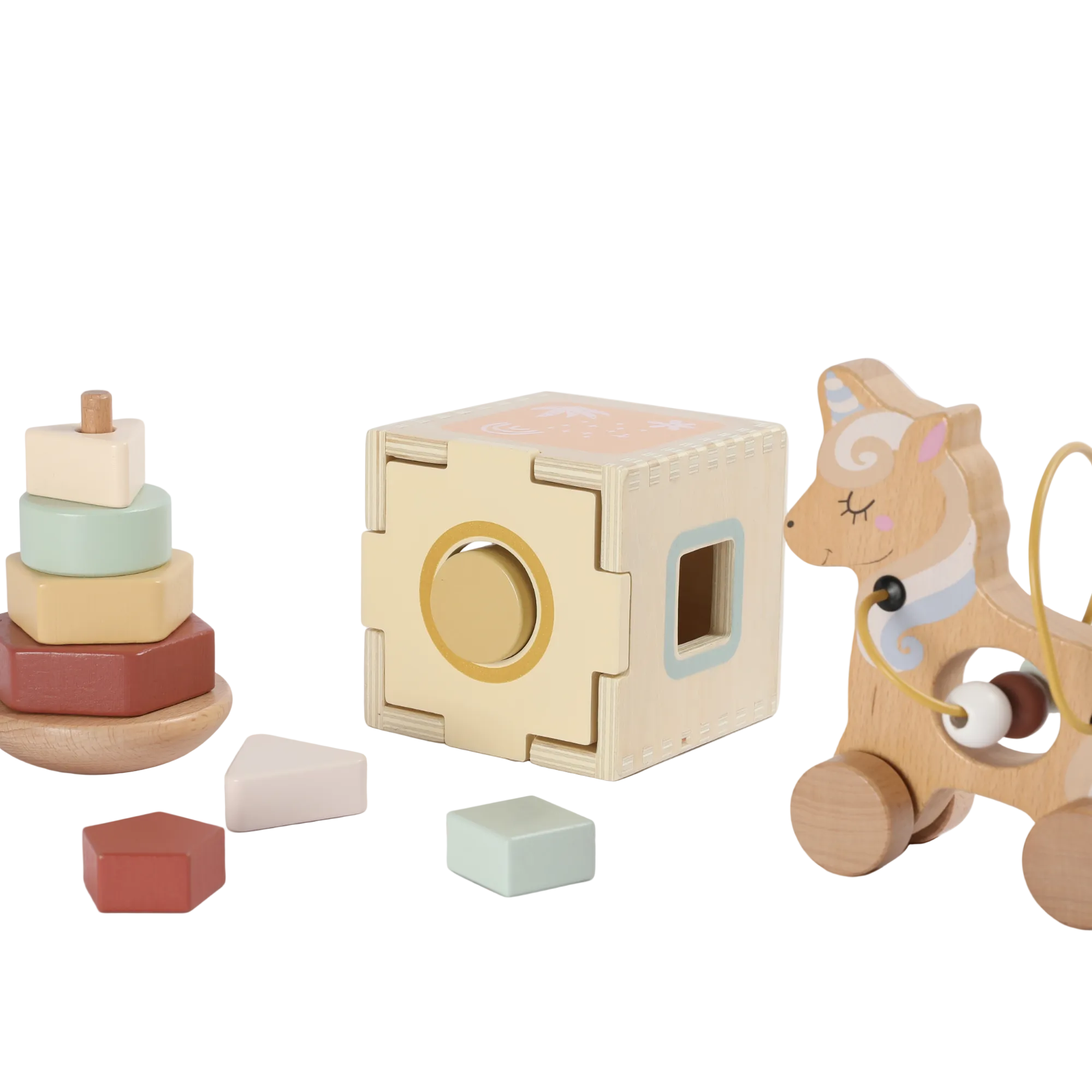 Set Montessori Senzorial 3 în 1 cu Unicorn pentru Bebeluși – Dezvoltarea Simțurilor și a Motricității – Maison G
