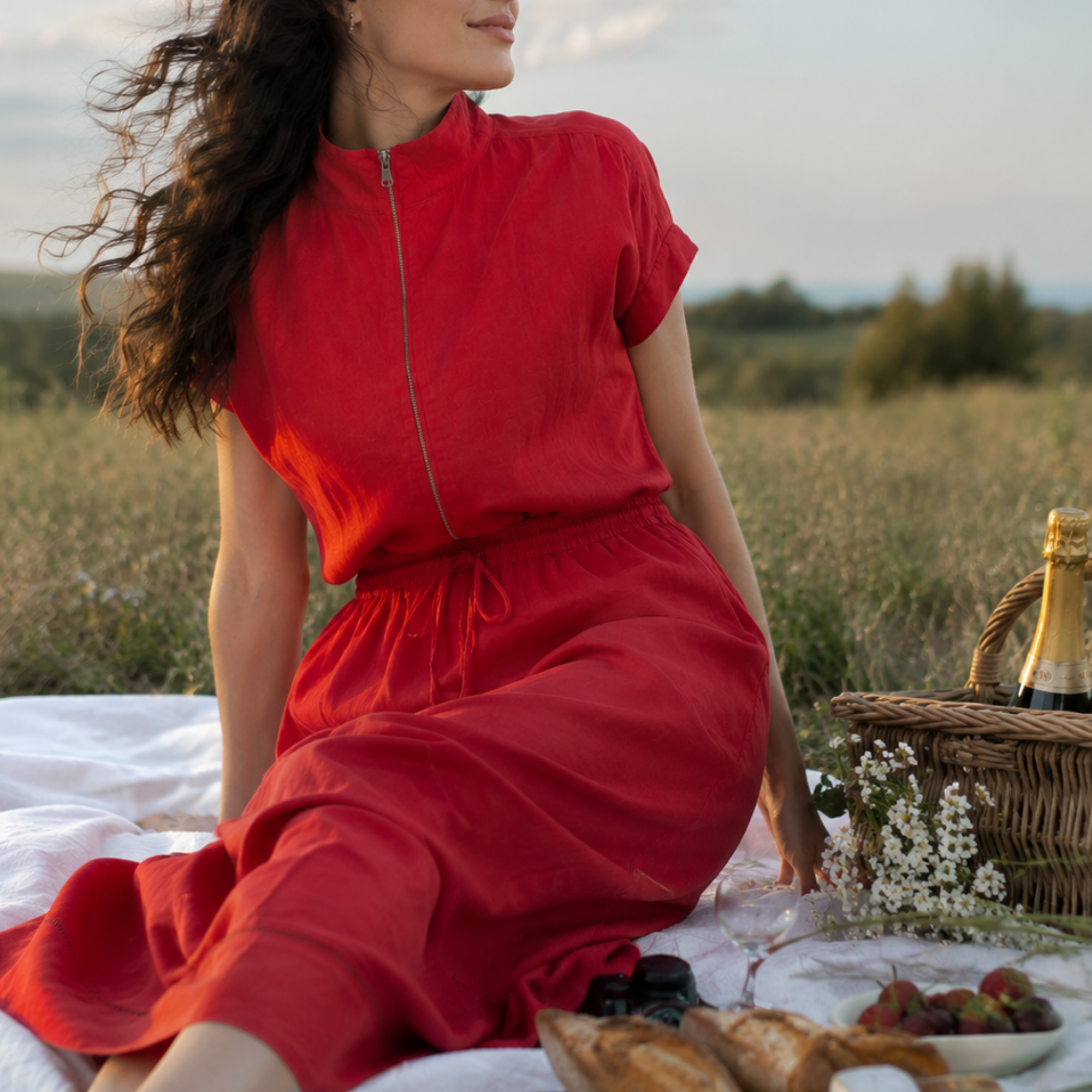 Fustă Maxi din In 100% pentru Femei – Maison G