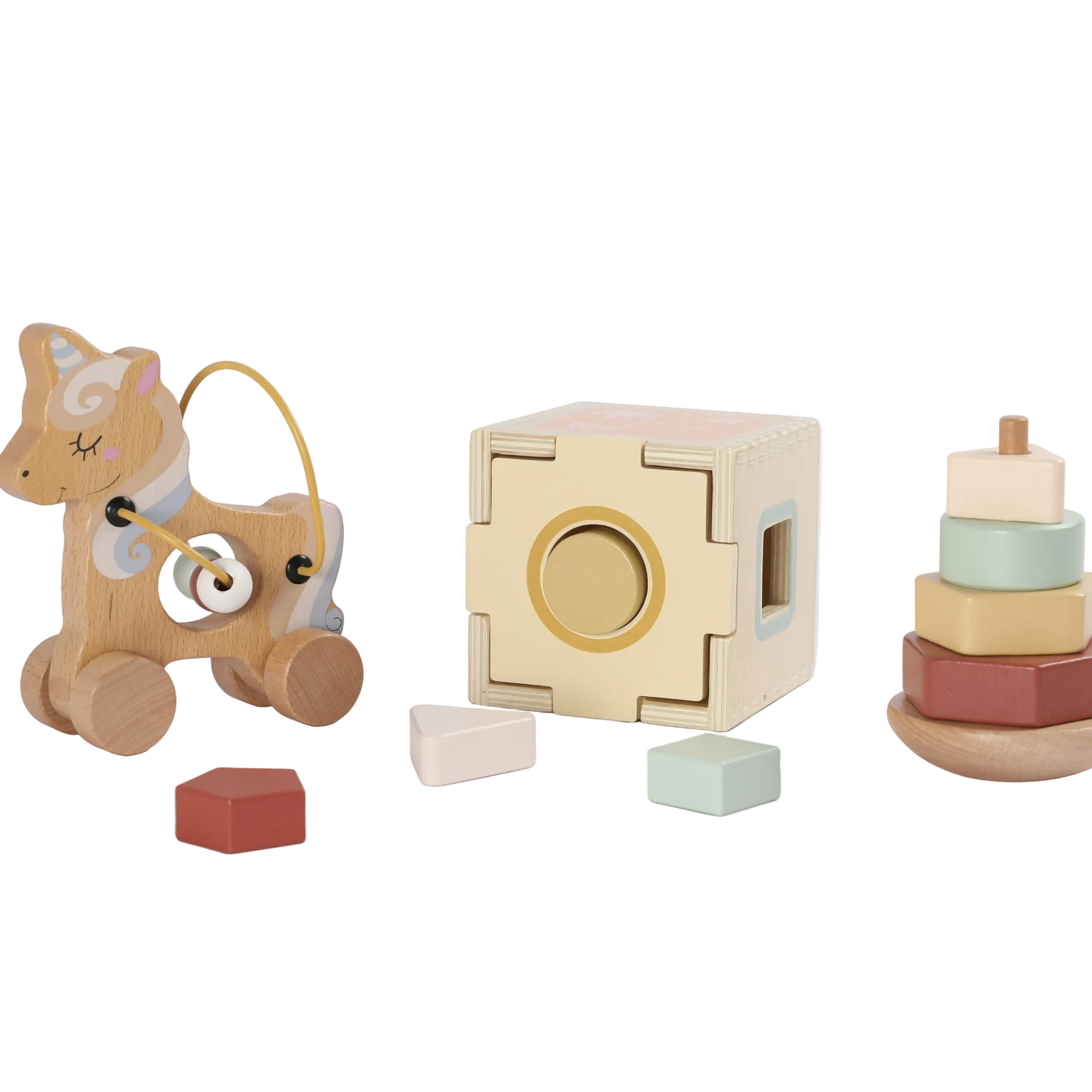 Set Montessori Senzorial 3 în 1 cu Unicorn pentru Bebeluși – Dezvoltarea Simțurilor și a Motricității – Maison G