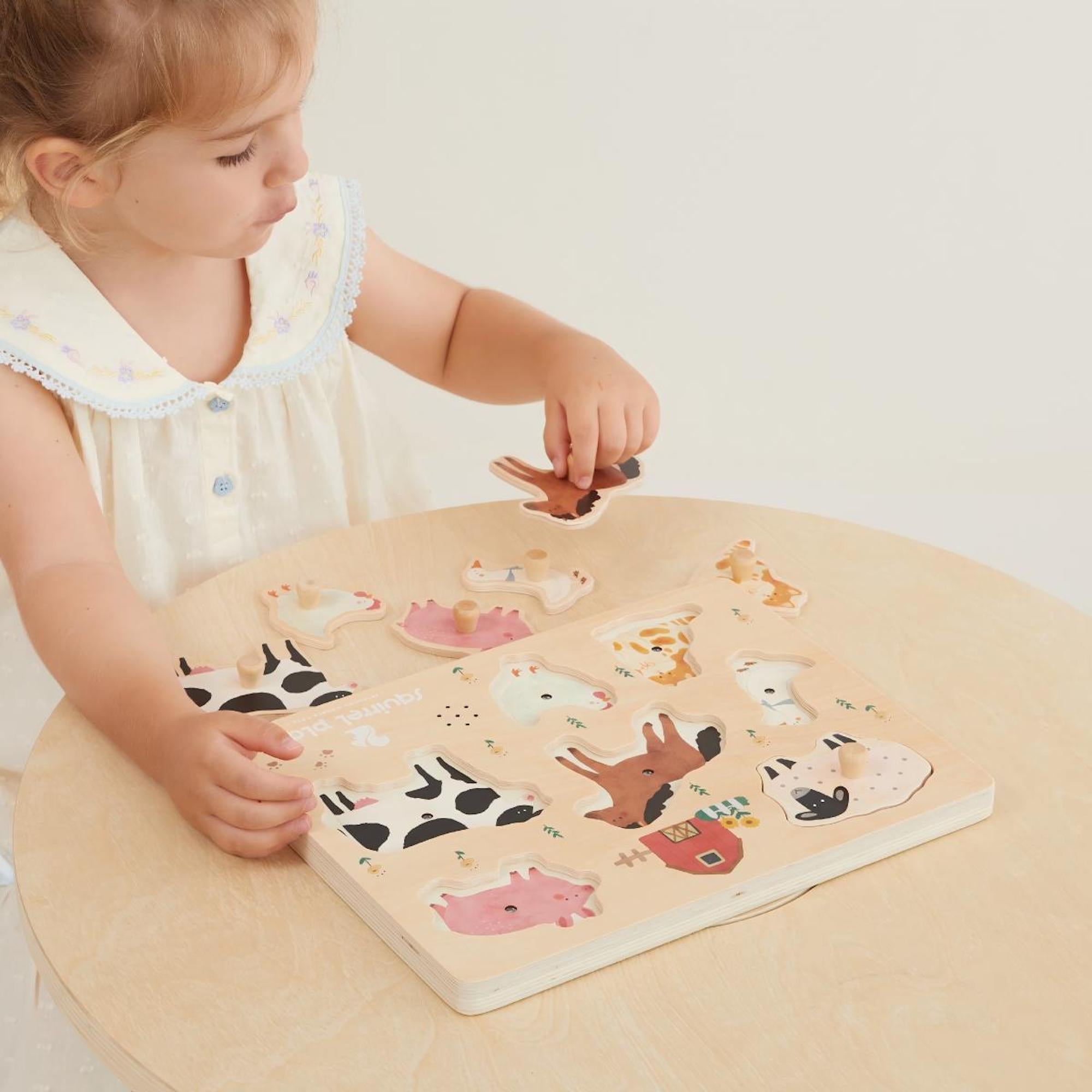 Puzzle Sonor Montessori din Lemn – Ferma – Jucărie Educativă pentru Copii – Maison G