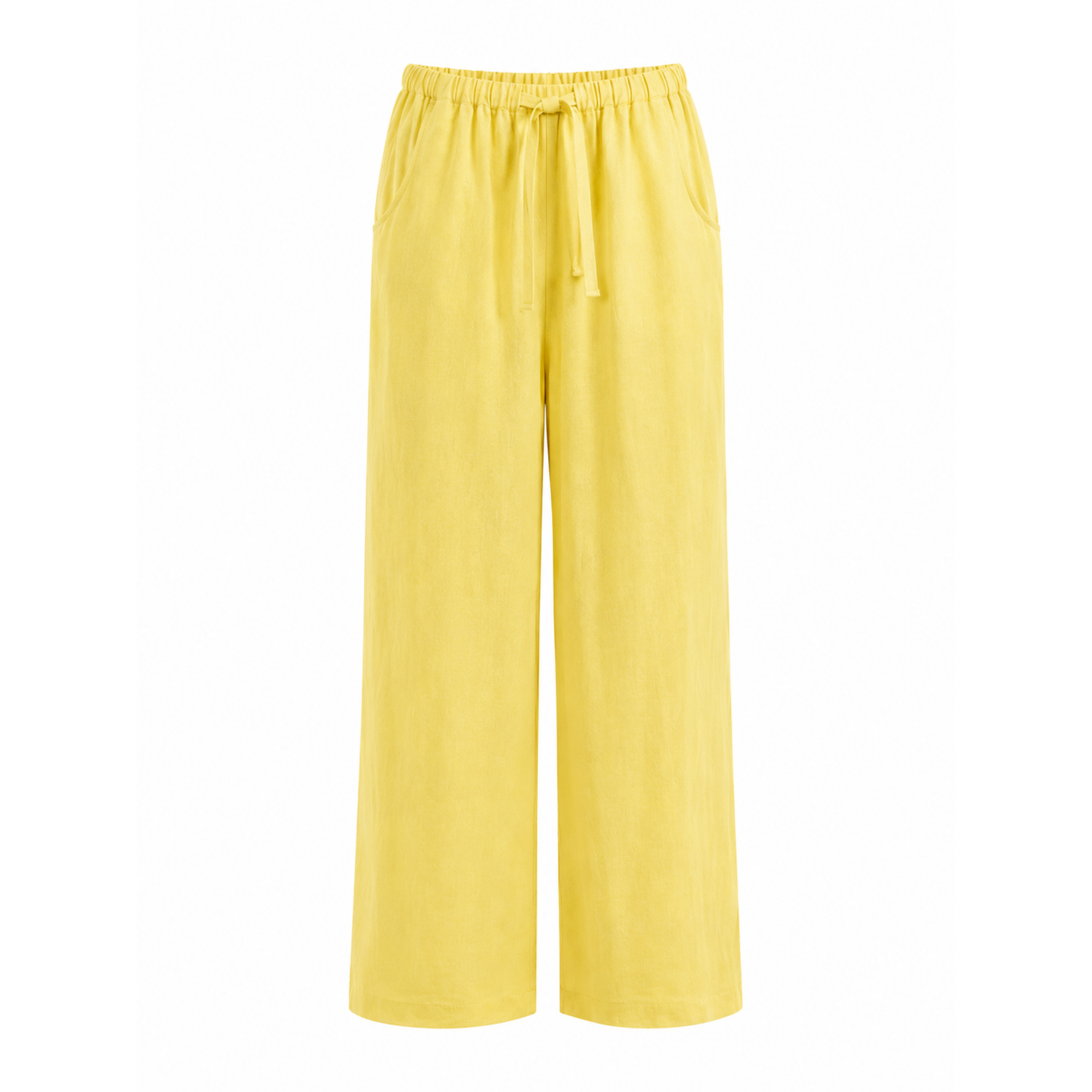 Pantaloni din In 100% pentru Femei cu Șnur și Elastic în Talie – Maison G